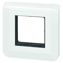 Plaque avec Support Mosaic 2 Modules Fixation à Vis Blanc