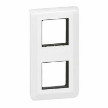 Plaque avec Support Mosaic 2x2 Modules Montage Vertical Blanc