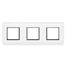 Plaque + Support Mosaic Composable 3x2 Modules Entraxe 71mm Horizontal Blanc