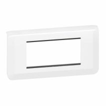 Plaque avec Support Mosaic 4 Modules Montage Horizontal Blanc