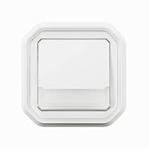 Poussoir NONF lumineux porteétiquette Plexo complet encastré et griffes blanc 10A - LEGRAND