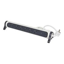 Multiprise 6 prises 2P+T Interrupteur Cordon 1,5m + Parafoudre Blanc/Noir