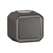 Poussoir NO Plexo complet saillie anthracite 10A - LEGRAND