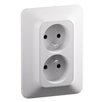 Double prise de courant avec terre 2P+T 1 poste Neptune 16A bornes à vis blanc - LEGRAND