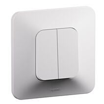 Double interrupteur ou va-et-vient Neptune 10A bornes automatiques blanc - LEGRAND