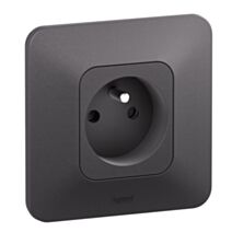 Prise de courant avec terre 2P+T Neptune 16A bornes automatiques noir - LEGRAND