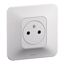 Prise de courant avec terre 2P+T Neptune surface 16A bornes automatiques blanc - LEGRAND