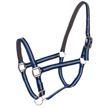 Licol Doublé Cuir Double Poney Navy Ciel