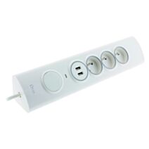 Multiprise Angle 4 Prises 16A + 2 USB Parafoudre - OTIO