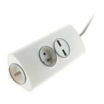Bloc Delta 2 Prises 16A + 2 USB Câble 1,9m