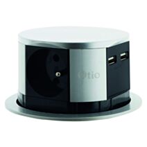 Bloc Escamotable Compact Push 3 prises 16A + 2 USB