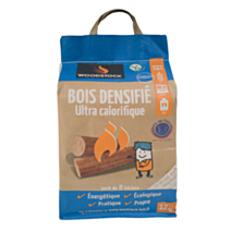 Bûches densifiées 100% naturelles 12kg - WOODSTOCK
