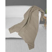 Plaid 140x200 cm Adèle taupe - SOLEIL D'OCRE