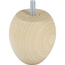 Pied de meuble boule bois brut H.70 Ø70mm - BAR PLUS