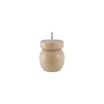 Pied de lit boule collerette verni naturel H.80 Ø68 mm - EVOLUDIS