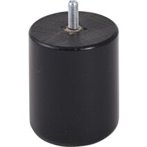 Pied de meuble cylindrique bois noir H.80 Ø68mm - BAR PLUS