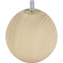 Pied de meuble boule bois brut H.85 Ø88mm - BAR PLUS