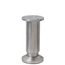 Pied de meuble métal brossé H.120/135 Ø58mm - BAR PLUS