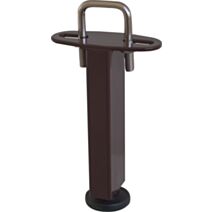 Pied de lit central métal brun H.150/250 20x40mm - BAR PLUS