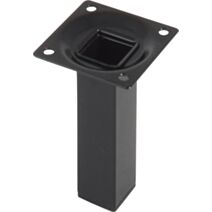 Pied carré métal noir H.100 25x25 mm - EVOLUDIS