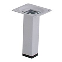 Pied carré métal blanc H.100 25x25 mm - EVOLUDIS