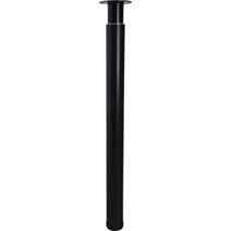 Pied table cylindrique réglable H70-110cm Ø60mm noir acier - BAR PLUS