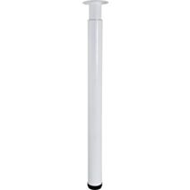 Pied métal cylindrique réglable blanc H.705-1100 ∅60 - BAR PLUS