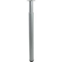 Pied acier cylindrique  réglable hauteur 700/1100 mm Ø60 mm gris alu - BAR PLUS 