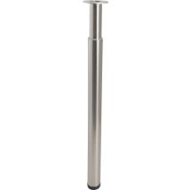 Pied table cylindrique réglable H70-110cm Ø60mm alu brossé - BAR PLUS