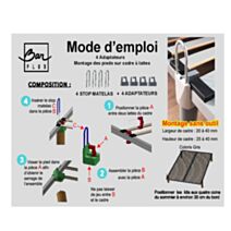 Adaptateur pour pied de lit, meuble ou table - BAR PLUS