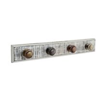 Portemanteau 4 patères à fixer Callao Bois Blanchi Metal Vieilli
