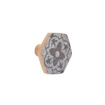 1 patère à visser et composer Hexagonale Bois Carreaux de Ciment
