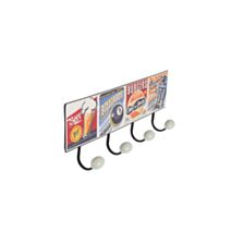 Portemanteau 4 patères à fixer Burger Métal