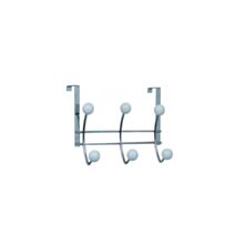 Portemanteau 6 patères à suspendre Chromé Blanc