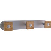 portemanteau paso gris alu / zébrano 3 têtes