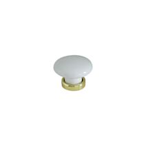 Bouton de meuble laiton/blanc céramique Ø37 - BAR PLUS