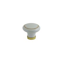 bouton porcelaine blanc/or diam.38 h.25 mm