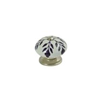Bouton meuble céramique blanc/violet 40x40x40mm - BAR PLUS