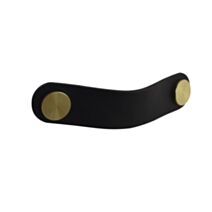 Poignée meuble noir cuir 130x25 - BAR PLUS
