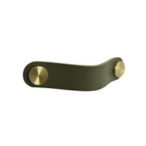 Poignée meuble vert cuir 130x25 - BAR PLUS