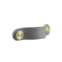Poignée de meuble cuir 130x25mm gris - BAR PLUS