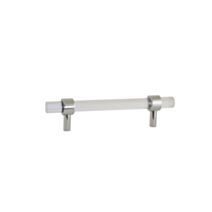 Poignée diamant entaxe 96mm chrome/blanc - BAR PLUS