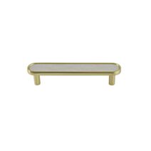 Poignée de meuble laiton marbre 96mm blanc - BAR PLUS