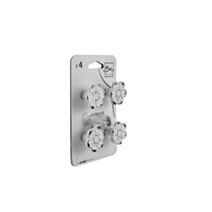 Set de 4 boutons de meuble Fleur blanc patine acier - BAR PLUS