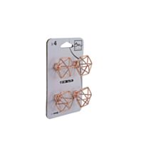 Set de 4 boutons de meuble filaire acier cuivre - BAR PLUS