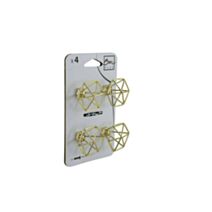 Set de 4 boutons de meuble filaire acier doré - BAR PLUS