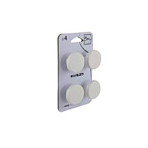 Set de 4 boutons de meuble rond acier blanc - BAR PLUS