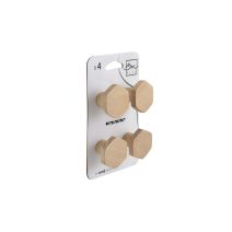 Set de 4 boutons de meuble Hexa bois clair - BAR PLUS