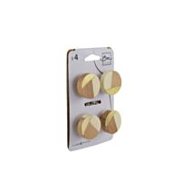 Set de 4 boutons de meuble rond blanc résine - BAR PLUS