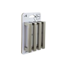 Set de 4 boutons de meuble carré 96 mm acier brossé - BAR PLUS